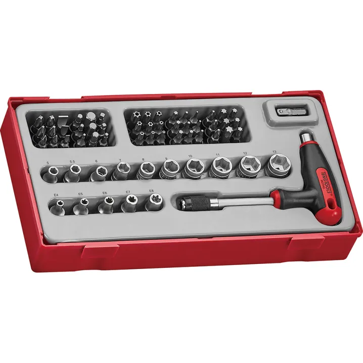 62 Piece 1/4" Bits and Quick Chuck T Handle Set